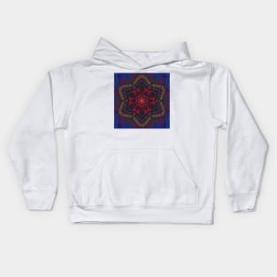 Weave Mandala Purple Red Yellow and Blue Kids Hoodie